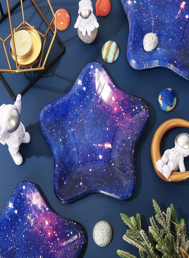 Whaline 40Pcs Star Paper Plates Galaxy Space Disposable Plates Colorful for Holiday Birthday Wedding Tableware Decorative, 7.1 x 6.7 Inch - Image 4